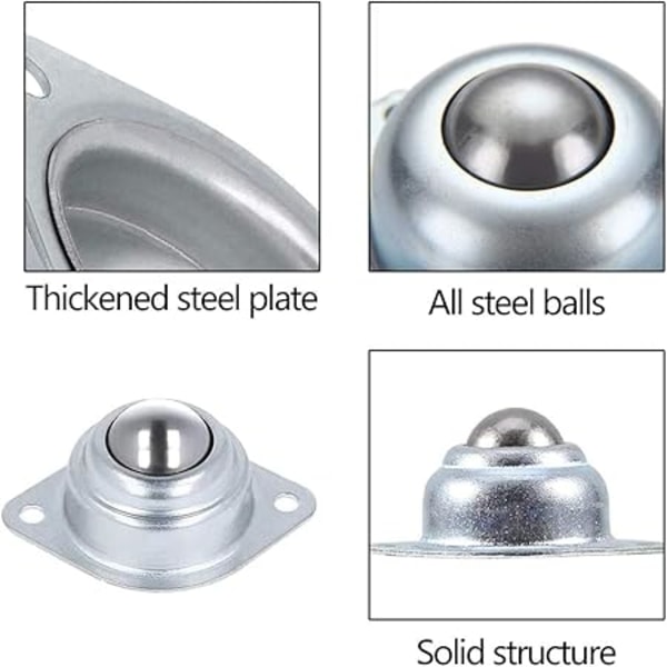 6 stk møbelhjul Flat ball roller bearings Ball wheel wheels Moun