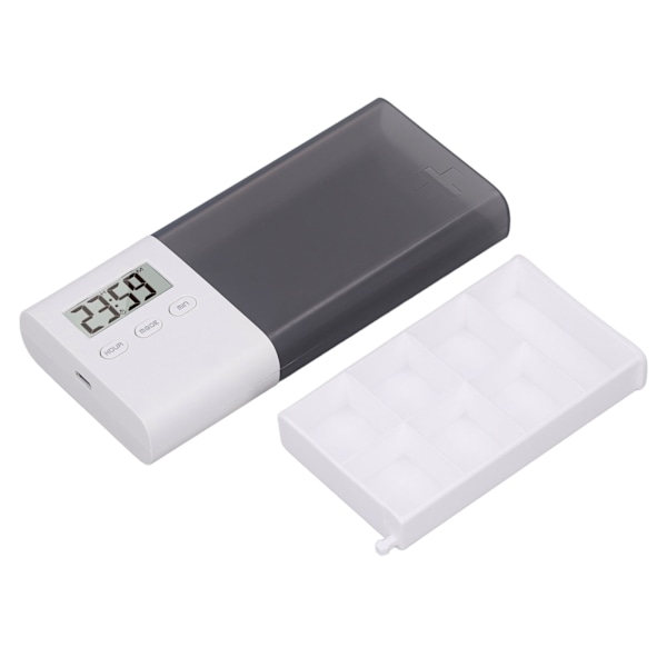 Digital medicinlåda med larm 5 set larm vibrationssignal USB uppladdningsbar elektronisk medicinorganisatör för resor