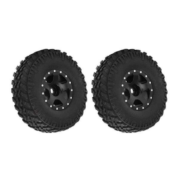 2PCS Metallfelger Sett for Axial SCX24 90081 1/24 RC Crawler Bil Oppgraderingsdeler Svart