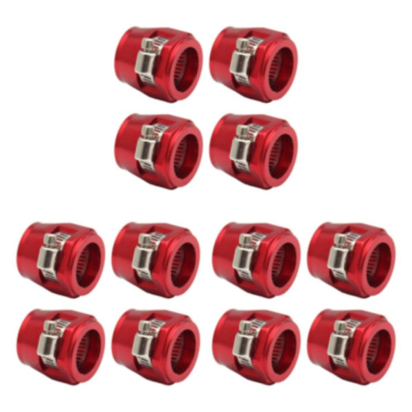 1/2/3/5 4-delad aluminium slangklämma - enkel att installera röd AN12.4pcs red AN12.4pcs 3PCS