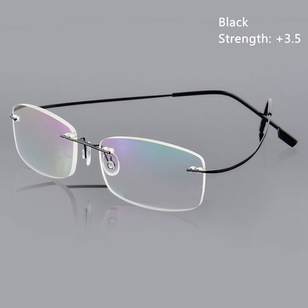 Læsebriller Spectacle memory Titan BLACK STYRKE-350 sort-WELLNGS sort black Strength-350