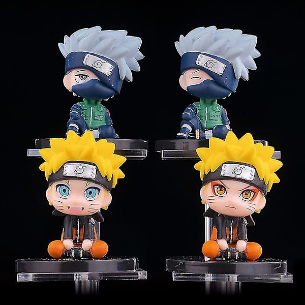 4 stk./sæt Anime Naruto Figur 6cm Uzumaki Naruto Uchiha Sasuke Itachi Kakashi Søde Legetøj Q Figurals Bil Dekoration Model