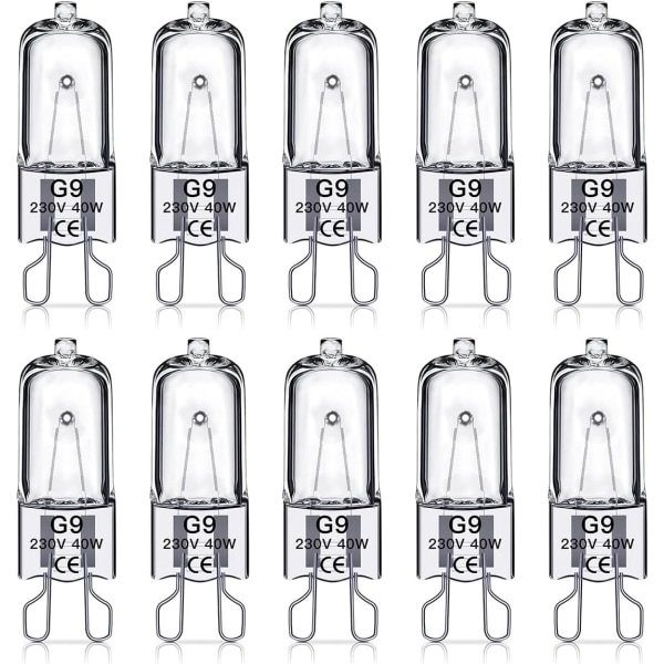 G9 Halogen lamps 40W, 230V, 10-pack