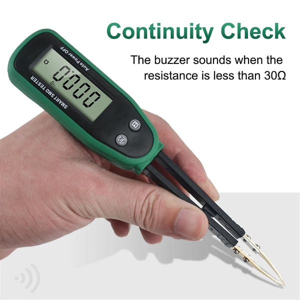Smart Smd Tester Multimeter Auto Range Kapacitans Resistans Diod Kondensator Rotationsbar Pinsett Lcd D