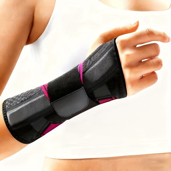 Handledsstöd Justerbart Andningsbart Handledsstöd för Arbete Sport Black & Pink Left Hand-S/M