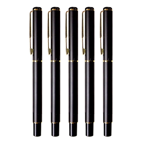 5 stk. fyldepenne Smooth Ink Penne Praktisk signaturpen 0,5 mm Business Penne Skrivepenne Hjemmekontor Skoleartikler