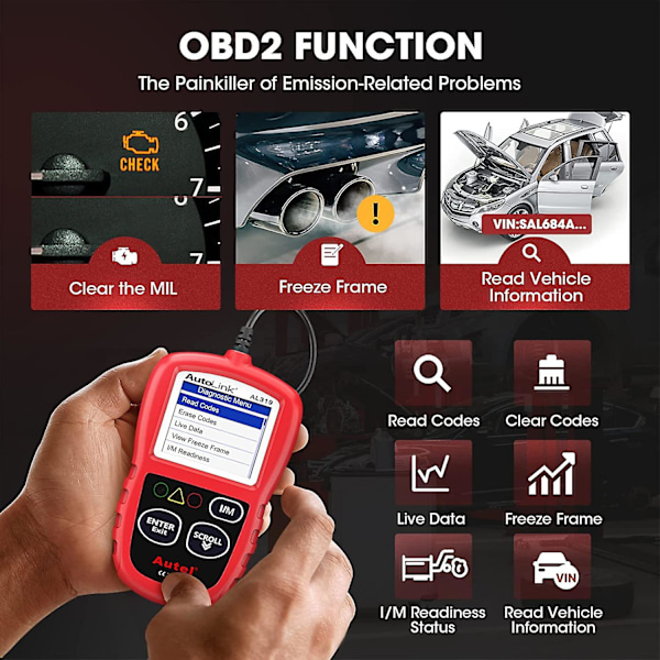 Obd2-skanneri Autolink Al319 - vikakoodinlukija