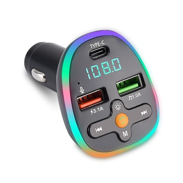 Bil FM-sender Bluetooth Bil Mp3-afspiller Usb Type-c Port Hurtigoplader Understøtter U Disk Afspilning