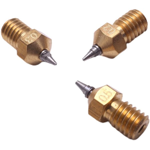 3 st/set 3D-skrivardel 0,2 mm 0,3 mm 0,5 mm Airbrush-munstycksadapterset för V6 Hotend 1,75 mm filament