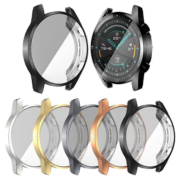 Huawei Watch GT 2 46mm suojakotelo, Pehmeä TPU Täysnäyttö Suojakotelo Suojaava Kotelo black