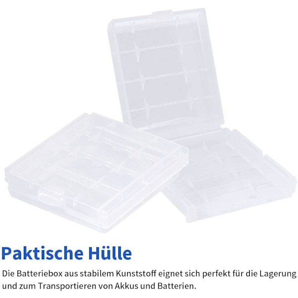 6x Plast Batteri Lille Batteri Opbevaringsboks, Batteri Opbevaringsarrangør Taske til AA&AAA Batterier