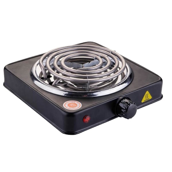 Portabel Elektrisk Värmeplatta med Indikeringslampor Praktisk Spis[qb] Single1000W Black