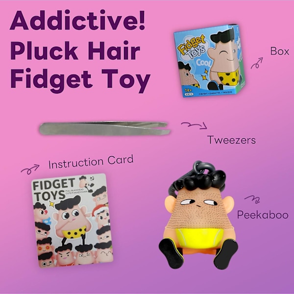 Plukking Ansiktstoy - Kvisepopper Hudplukking - Trichotillomani Fidget Toy - Hard Pick Fidget For Barn Voksne Stressavlastning Peekaboo