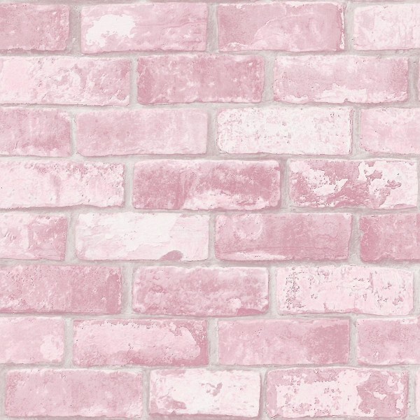 Glitter Brick -tapetti, vaaleanpunainen, Debona 9806