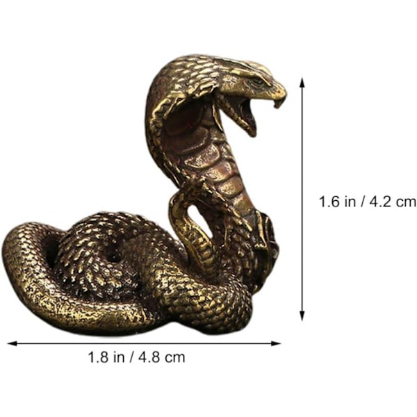 Kobber Slange Statue Kobber Cobra Statue Cobra Skulptur Slange Statue Falsk Slange Dekoration Skrivebord Statue Hjemmekontor Dekorationer