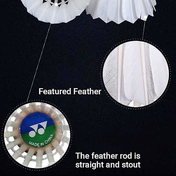 Yonex Badminton Feather Ball As50 Badmintonbollar 12 st Gåsfjäder 77 Hastighet