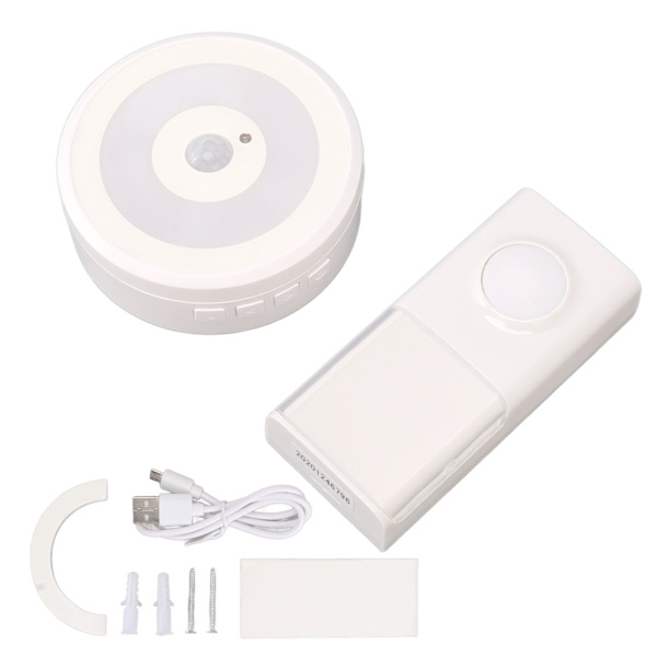 Intelligent dørklokke menneskelig kropps induksjon USB-drevet dørklokke IP55 vanntett 58 ringetoner dørklokke for familiehotell kontorbygg hvit