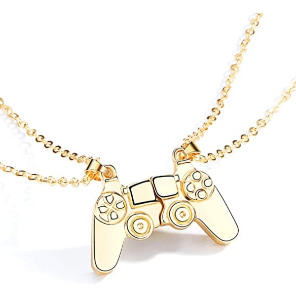 Spelkontrollhalsband (guld), parhalsband i magnetlegering,