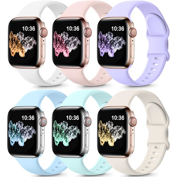 6 kpl:n ranneke, joka on yhteensopiva Apple Watch -rannekkeen kanssa 38 mm 40 mm 6 kpl 2 6pcs 2 38mm/40mm/41mm