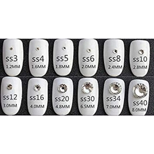 1440 st Lim-Fixerade Kristall Flatback Rhinestone Glaspärlor för Nagelkonst Hantverksdekorationer Kläder Skor Kristall [qb] Crystal Ab 1440pcs