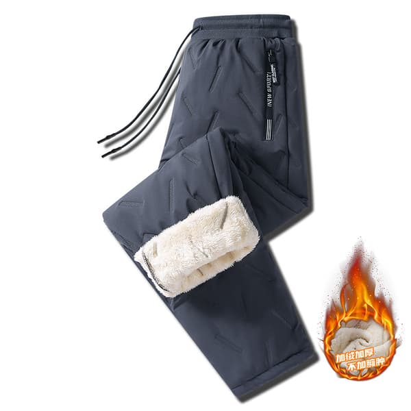 Fleecefodrade vinterbyxor för män | Tjocka varma raka sweatpants*Grå - Rak modell [Basmodell]*5XL Gray - Straight Leg [Basic Style] 5XL