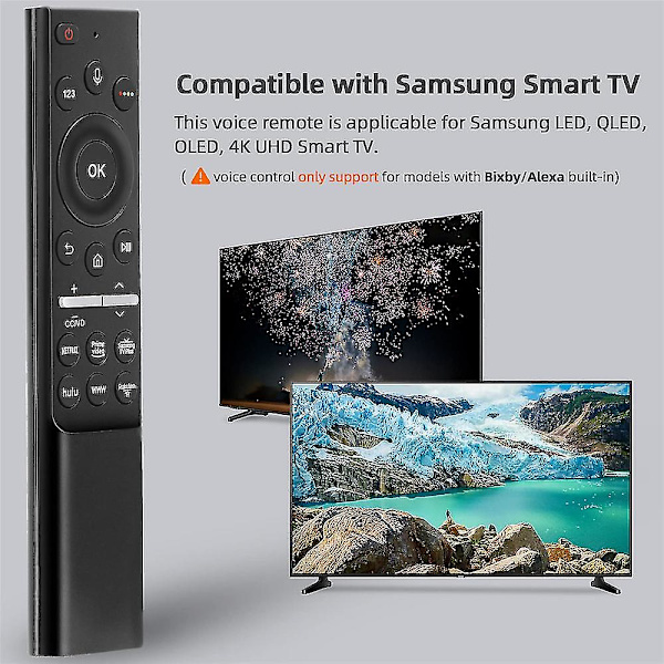 Fjärrkontroll med röststyrning för Samsung TV LED QLED OLED 4k Uhd Smart TV