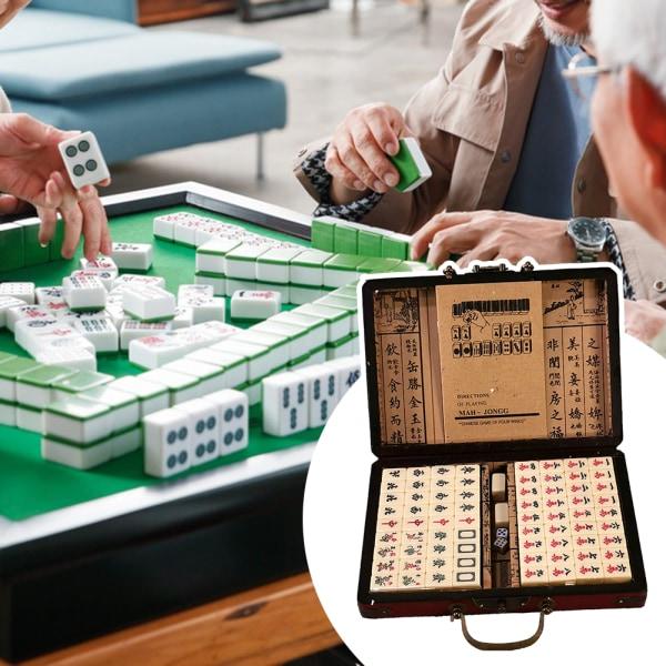 Underholdning Mahjong-brikker med håndtaksveske Logisk tenketreningsspill Gave til venner Familie A