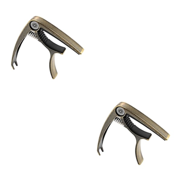 1/2/3 Gitarr Capo Akustisk Klämma Snabbväxlingsklämma Nyckel för Brons 9,3x7,5x1,5cm Bronze 9.3x7.5x1.5cm 2 Set
