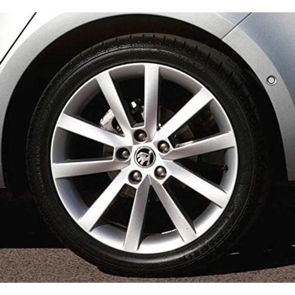 Set med 4 sorte navkapsler til Skoda 56 mm for Fabia, Octavia, Superb