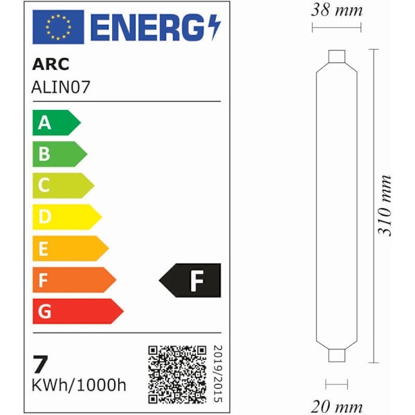 Linolite LED-rör för badrum S19 7W (motsvarande 50W) 750 LM 4000K - 5 års garanti