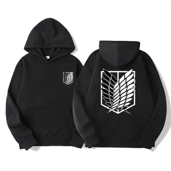 Attack On Titan Voksen Anime Hoodie Sweatshirt Pullover Jumper Cosplay Top Unisex L