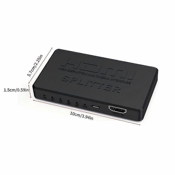 4K HDMI Splitter - 1x4 Video Distributor til PC og Laptop - 1080P Display Duplikering Adapter - Effektiv Forbindelse
