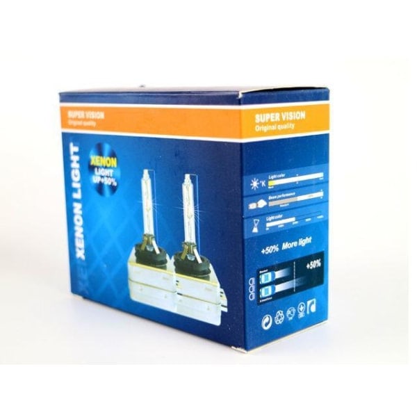Xenon-lamput +50% D3S 35W 6000k xenon-lamput Supervision D3s 6000k 2-pack