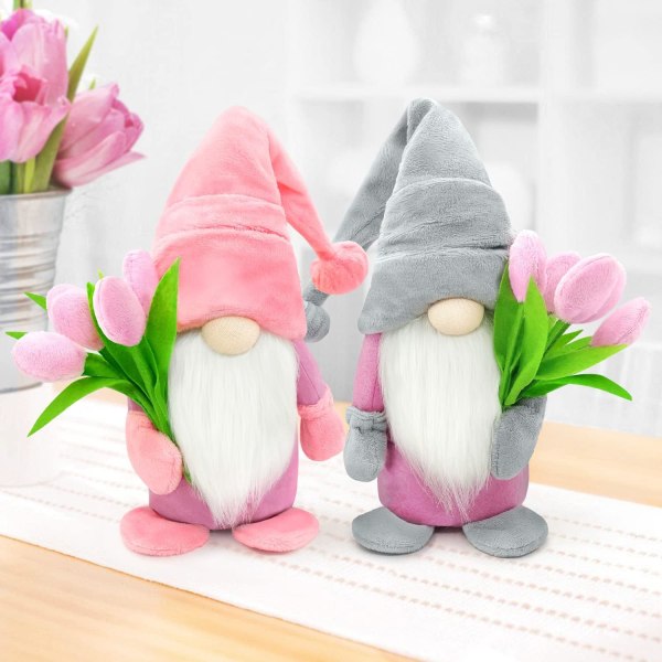 2-pack 15" Mother's Day Gnome Plush Decorative Gift White