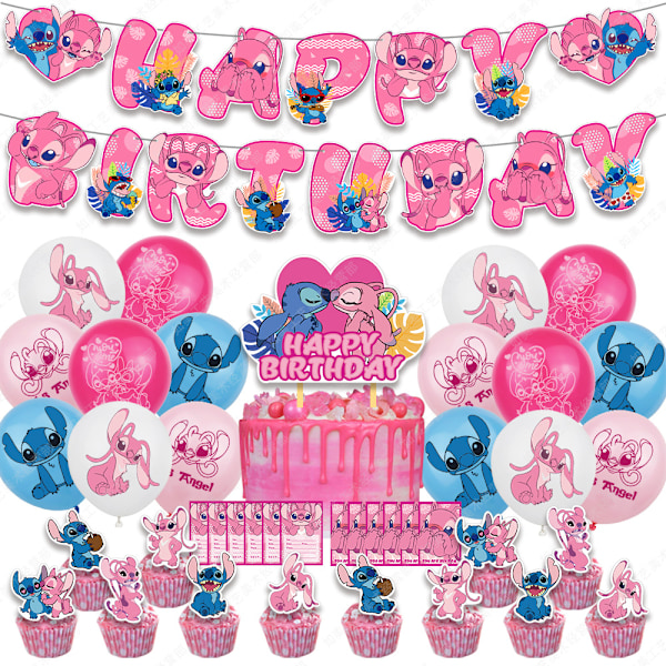 Rosa Stickade Barnkalasballonger S set 2