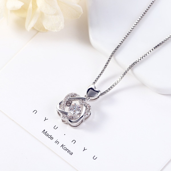 S925 Silverhalsband Dam Kragekedja Halsband Dam Present