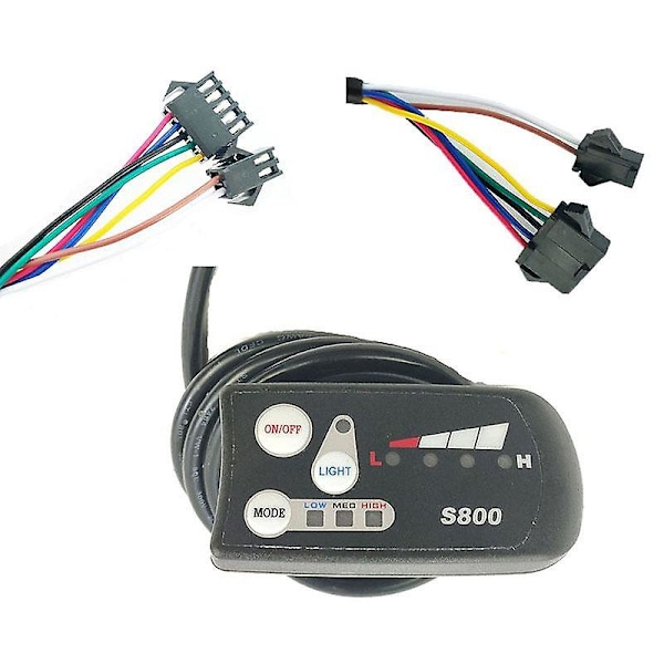 Elcykel LED S800 Display 36v 48v E-cykel Intelligent Kontrollpanel Display El Black