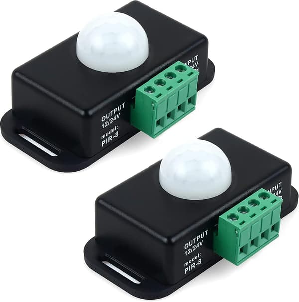 2-delt bevægelsessensor-kontakt 12v/24v Pir-sensor LED-kontaktstyring til fleksible LED-strimler