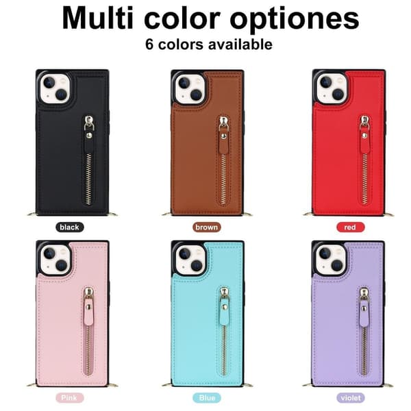 (För iPhone 13 Pro max 6.7) Skyddande telefonfodral med kortfack: RED red
