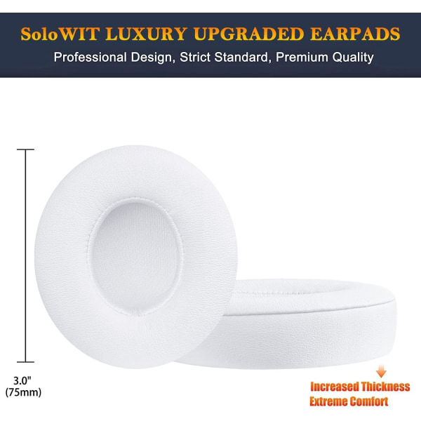 Ear Pads Replacement Pads for Beats Solo 2 / Solo 3 (White)