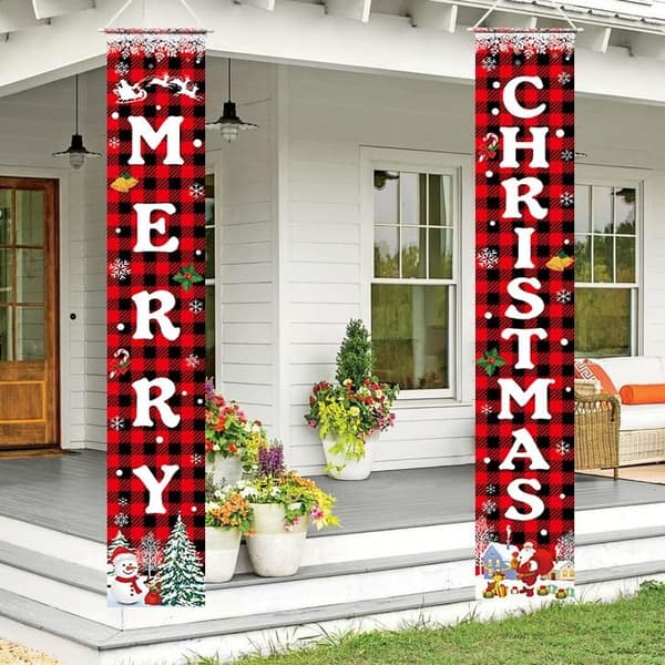 Julepynt Glædelig Jul Banner Julebåndsdørskilt