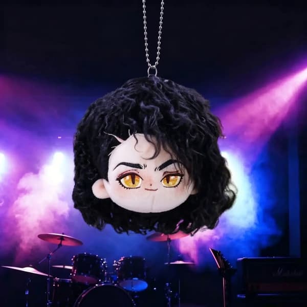 Michael Jackson Bomulds Plys Vedhæng Nøglering Fan Samlerobjekt Overraskelsesgave Squinting MJ gift box set