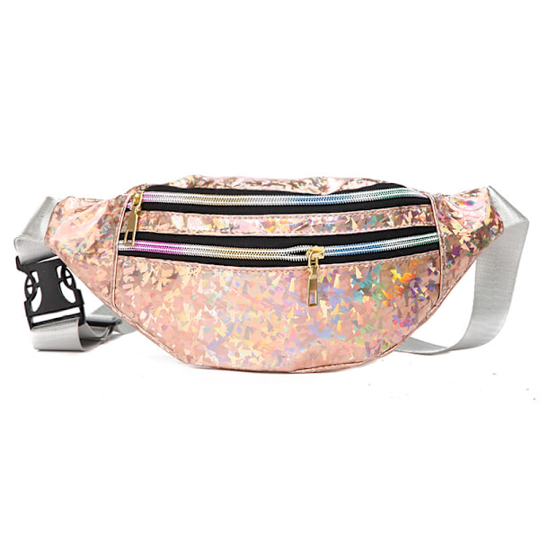 Fanny Pack för barn, Glittrande midjeväska Blanka väskor med justerbar