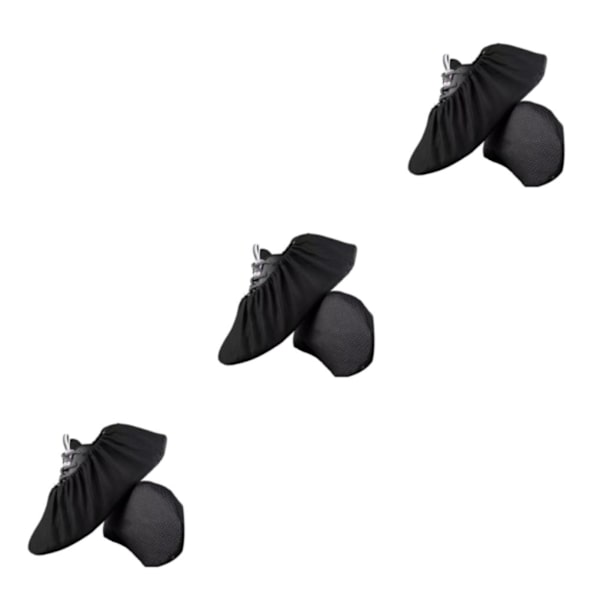 1/2/3/5 mustaa kenkäsuojaa - Uudelleenkäytettävä ja liukumaton Helppo pestä musta M-koko 32-36 black M size 32-36 3PCS