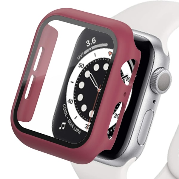 Kova kotelo Apple Watch -kellolle 9 8 7 6 5 4 38 40mm lisävarusteet Näytönsuoja iWatch Series 44mm 45mm 41mm 42mm Viininpunainen 1 Wine red 14 Series 4654 SE 44MM