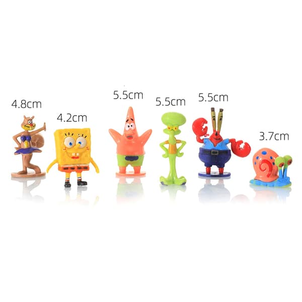 Spongebob Barnpresenter Set med Actionfigurer, Cartoon Mini Dockor