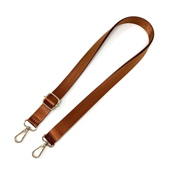 Ersättningshandväska axelrem i nylon, 54 tum, för DIY-damväska, crossbody-väska, justerbar rem med metallkrok Brown Two inch webbing