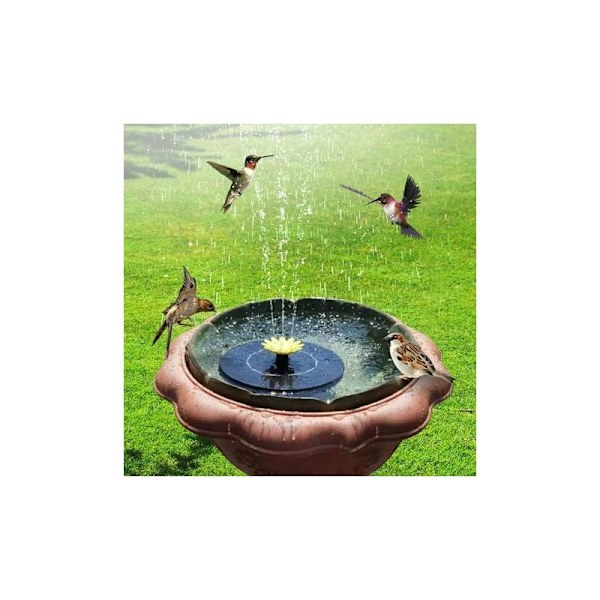 Solcelledrevet springvand til fuglebad, springvand til udendørs have, springvand til pool, havevandpumpe med 5 stilfulde dyser 6V 1W