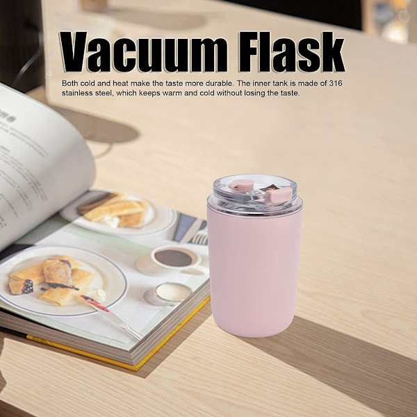 300ml Termosmugg Vattenflaska Läckagesäker Resetermos för Män och Kvinnor Födelsedagspresent (Rosa)
