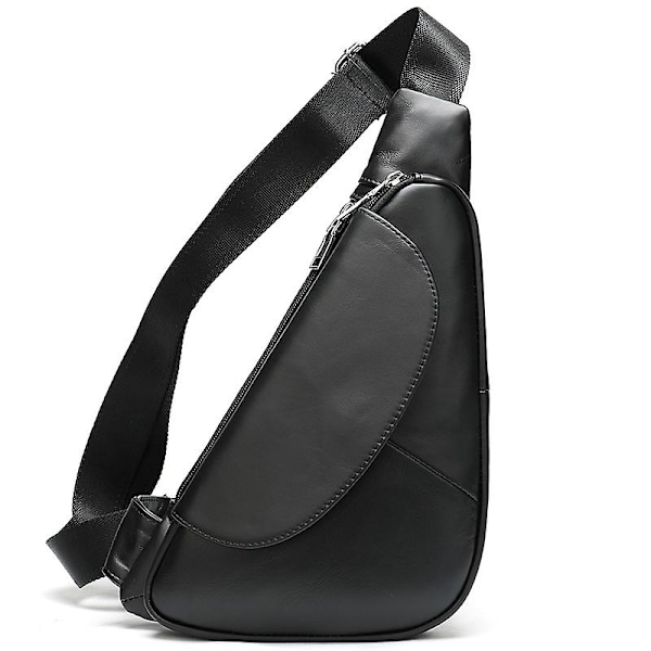 Äkta läder axelväska för män, budväska för män, liten crossbody-väska för män, läderbröstväska, axelväska för män